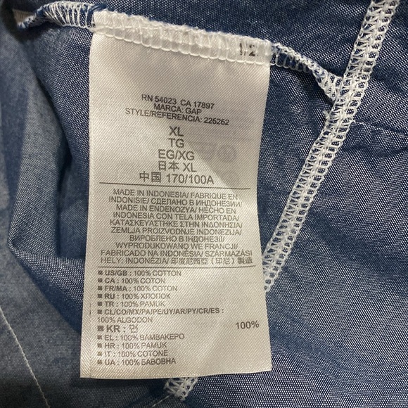 Gap Ladies‎ White and Blue Button-Down Midi Dress Pockets Sleeveless Size XL - Picture 8 of 8